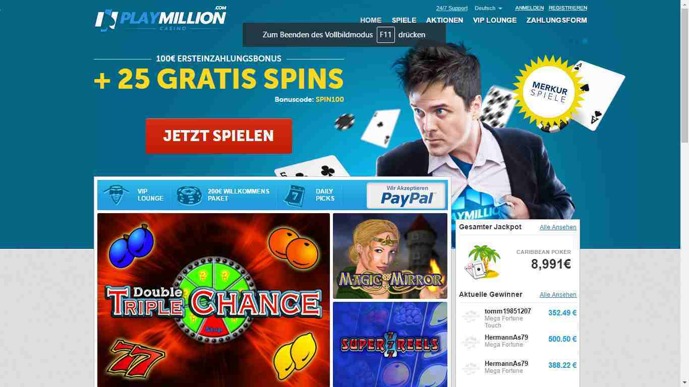 PlayMillion Casino Erfahrungen - Header
